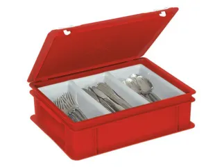 Euronormkoffer Indeling Bestek Pe Scharnierdeksel 130x400x300mm Rood - 2