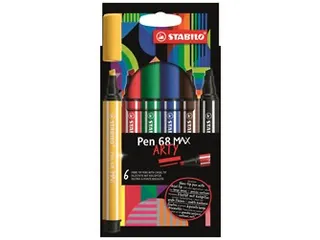 Viltstift STABILO Pen 68 Max Arty assorti etui à 6 stuks - 1