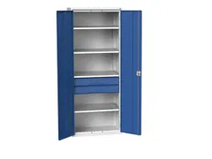 universele kast,HxBxD 2000x800x550mm,4xStalen bodem,2lade(n)