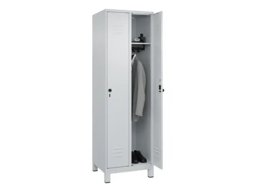 locker,HxBxD 1950x600x500mm,2vak,vak B 300mm,draaigrendel,voeten