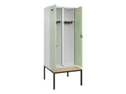 locker met bank,voor scheiding van kleding,HxBxD 2120x800x815mm,2vak