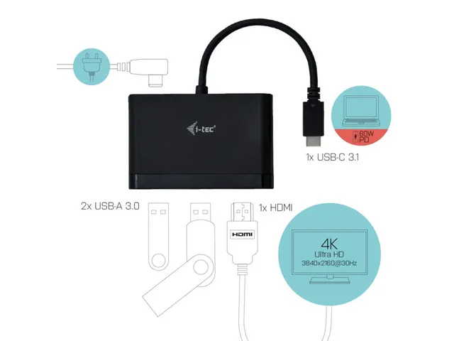 i-tec C31DTPDHDMI, Zwart, RTS5403 & RTS5404 & RTS5411 & PS176, 90 mm,