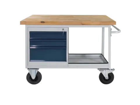 werkbank,verrijdbaar,HxBxD 840x1300x600mm,beukblad,draagverm. 500kg