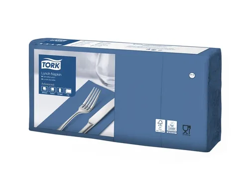 Lunchservet Tork Advanced 1/8 vouw 2-laags 328x325mm 200 vel donkerbla