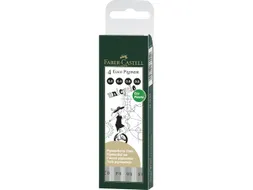 tekenpenset Faber Castell Ecco Pigment 4-delig etui