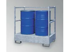 Opvangbak 2x 200l Opvangvol. 220l 1400x1410x810mm Leuning 3-Zijdig