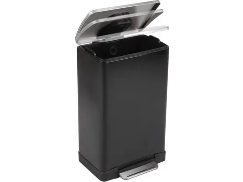 Pedaalemmer E-Cube 50 liter Zwart Mat RVS