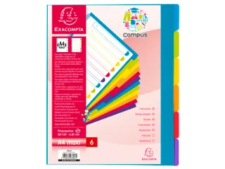 Tabbladen Polypropyleen A4+ 6-Delig Campus Doorschijnend 23-Gaats - 4
