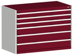 ladekast 900x1300x650mm 6laden zware lasten RAL7035 front RAL3004