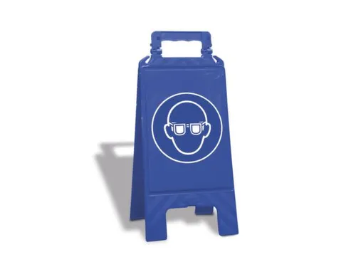 Gebodsbord,Oogbescherming Dragen,Vloeropsteller,Kunststof,Blauw