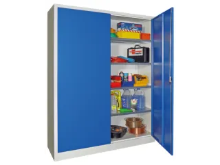 grootvolumekast met openslaande deuren,RAL7035,front RAL5010 - 2