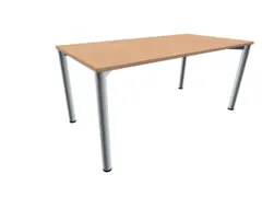 vergadertafel HxBxD 72x160x80cm rechthoekig beuken 4voeten Alu