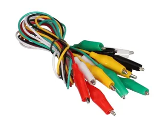 SET Met 10 Kabels (50cm, 5 Kleuren) Met GEÏSOLEERDE Krokodillenklemm - 1