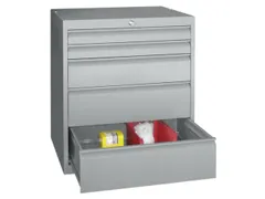 ladekast HxBxD 800x1023x600mm 5laden slot RAL7035 front RAL6011