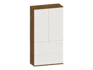 kantoorkast,HxBxD 1920x1000x430mm,decor romp noten,decor front wit - 1
