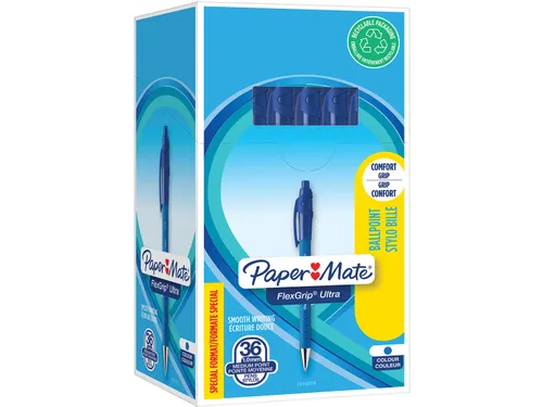 Papermate Flexgrip Ultra Retractable Medium Blauw 30+6 Gratis