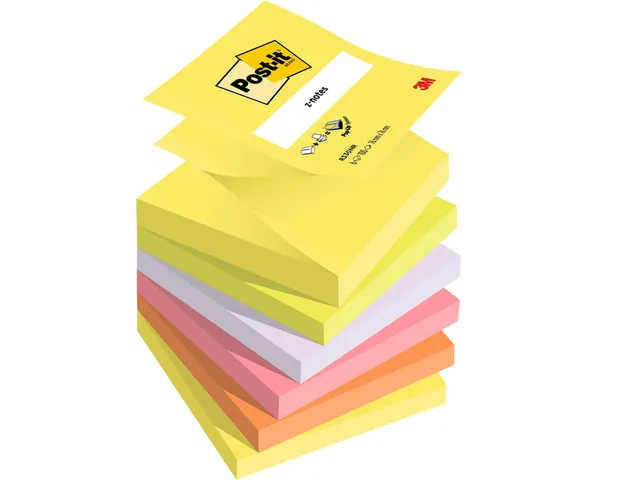 Memoblok 3M Post-it Z-Note R330 76x76mm assorti kleur