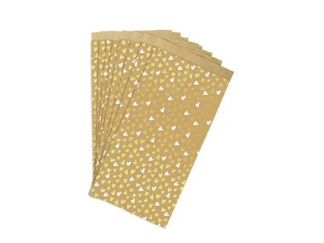 Cadeauzak Clairefontaine 16x30x5 kraft Harten 50 stuks