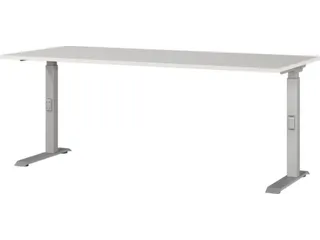 In hoogte verstelbaar bureau,HxBxD 680-910x1800x800mm,blad lichtgrijs - 1