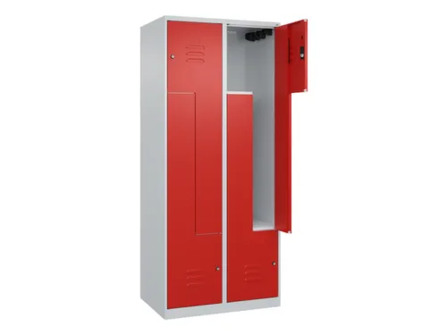 Z-garderobekast,HxBxD 1850x800x500mm,vak B 200/400mm,cil.-slot