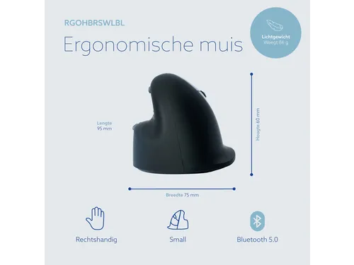 HE Break Ergonomische muis R-Go Small Rechts draadloos Zwart