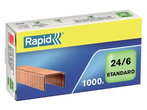 Nieten Rapid 24/6 kopercoating standaard 1000 stuks