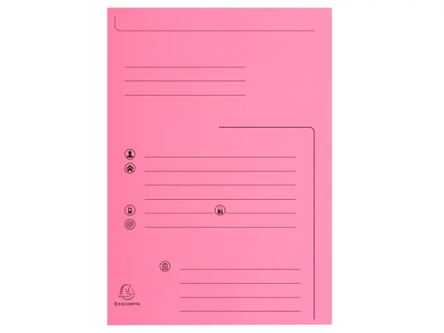 Dossiermap met 2 kleppen SUPER 250 Contact 24x32cm roze 25 Stuks