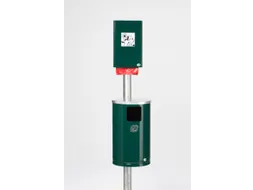 Hondentoilet dispenser/afvalbak wand/paal HxBxD 2000x350x480mm staal