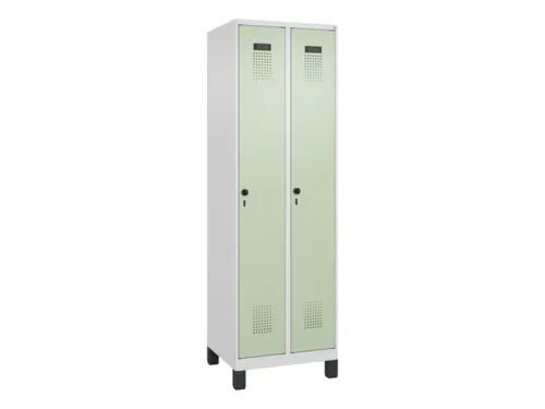 locker,HxBxD 1950x600x500mm,2vak,vak B 300mm,draaigrendel,voeten