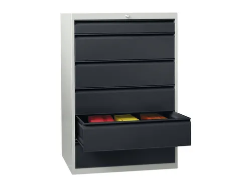 ladekast HxBxD 1200x715x600mm 6laden slot RAL7035 front RAL7016