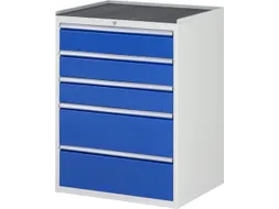 ladekast 1035x770x650mm 5laden cilinderslot RAL7035 RAL5010 metaal