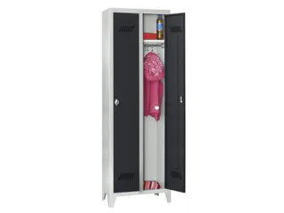 lockerkast v. kinderen,HxBxD 1600x630x500mm,2vak,RAL7035,front RAL7016 - 2