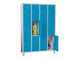 lockerkast,HxBxD 1850x1200x500mm,4x3vakken,RAL7035,front RAL5012 - 2