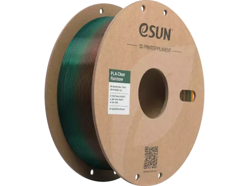 eSUN 3D printer Filament PLA-Clear 1,75mm Transparant Rainbow 1kg