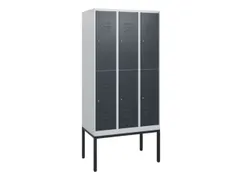 dubbeldekse locker,HxBxD 1950x900x500mm,3x2vak.,vak B 300mm,cil.-slot