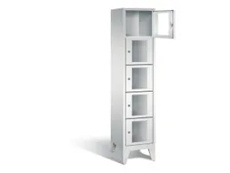 Lockerkast 1850x420x500mm 1x5 vakken Cilinderslot Poten, RAL7035