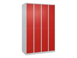 dubbeldekse locker,HxBxD 1850x1200x500mm,4x2vak.,vak B 300mm,cil.-slot