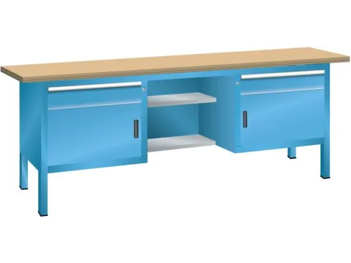 werkbank,HxBxD 840x2000x700mm,multiplexblad,draagverm. 1000kg,4voeten