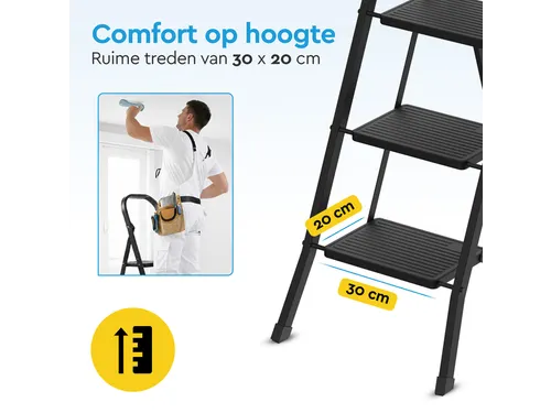 Huishoudtrap BRASQ 4 treden SLM400 zwart