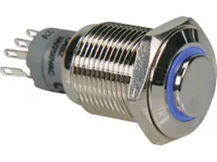 Hoge Ronde Metalen Schakelaar Spdt 1NO 1NC - Blauwe Ring