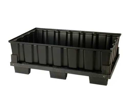 PE-opvangbak,v. 2x200l vat,opvangvol. 220l,HxBxD 400x1220x820mm