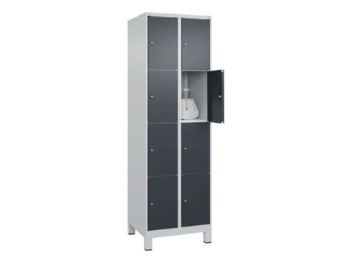 lockerkast,HxBxD 1950x600x500mm,2x4vakken,vak B 300mm,cil.-slot,voeten