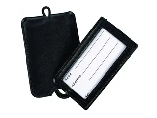Juscha Kofferlabel Zwart Leder - 2