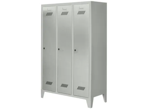 lockerkast v. kinderen,HxBxD 1600x930x500mm,3vak,RAL7035,front RAL7035