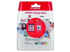 Inktcartridge Canon CLI-581XL 4 kleuren + papier