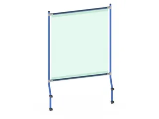 anti-speekselscherm,pvc-folie,glashelder,frame staal RAL5007 - 1