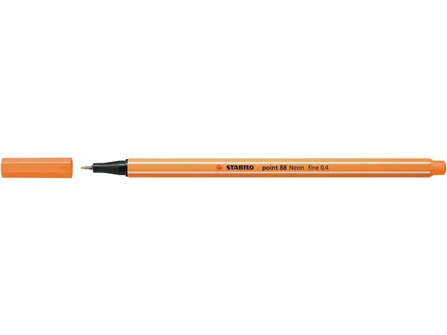 Fineliner STABILO point 88/054 neon oranje 0.4mm