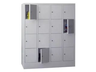 Lockersysteem 1518x1230x500mm 4x4 Vakken 300mm Cilinderslot Sokkel - 1
