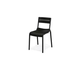 stapelstoel,4voeten zwart,standaardzitting PP zwart,rug PP zwart - 1