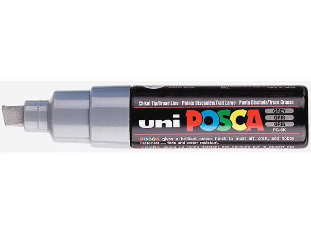 Verfstift Posca PC8K Brede punt 8mm schuin grijs